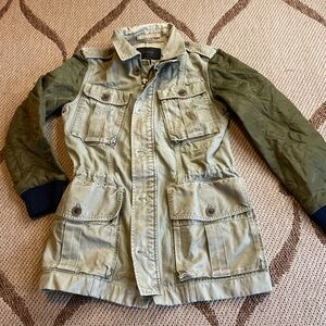 J Crew Quilted Sleeve Utility Jacket - Olive/Khaki